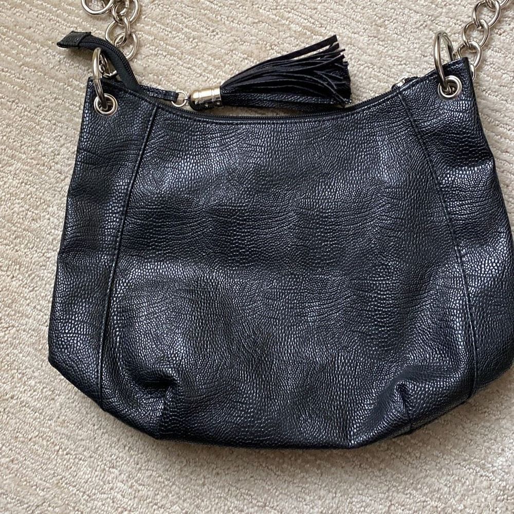 Sofia Vergara Black Faux Leather Shoulder Bag - Picture 4 of 6